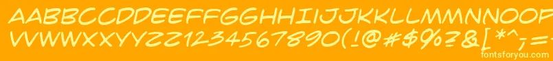 フォントCrimfbrg – オレンジの背景に黄色の文字