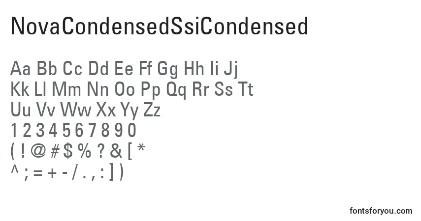 A fonte NovaCondensedSsiCondensed – alfabeto, números, caracteres especiais