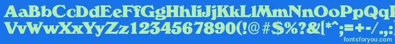 VeronaserialHeavyRegular Font – Green Fonts on Blue Background