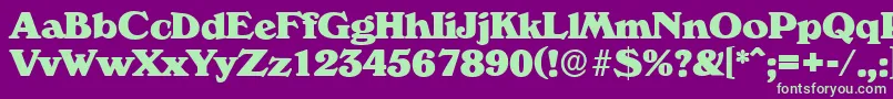 VeronaserialHeavyRegular Font – Green Fonts on Purple Background