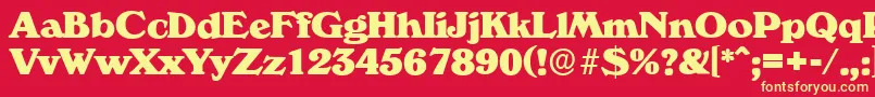 VeronaserialHeavyRegular Font – Yellow Fonts on Red Background