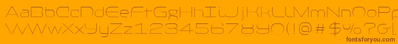 Saiba mais sobre a fonte PfbaselineproExtrathin Fonte PfbaselineproExtrathin – fontes marrons em um fundo laranja