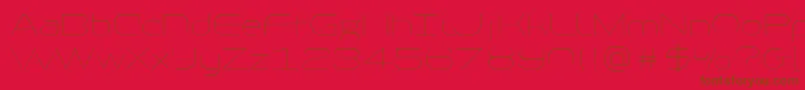 PfbaselineproExtrathin-Schriftart – Braune Schriften auf rotem Hintergrund