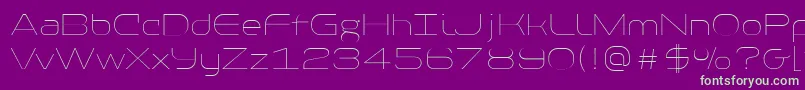 PfbaselineproExtrathin Font – Green Fonts on Purple Background