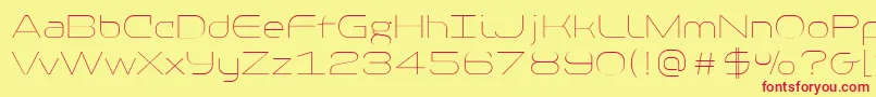 PfbaselineproExtrathin-Schriftart – Rote Schriften auf gelbem Hintergrund