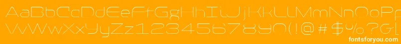 Шрифт PfbaselineproExtrathin – белые шрифты на оранжевом фоне