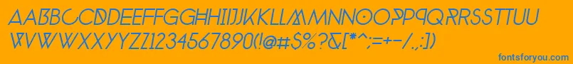 PhantomLightItalic40 Font – Blue Fonts on Orange Background
