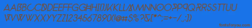 PhantomLightItalic40 Font – Brown Fonts on Blue Background