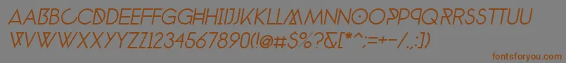 PhantomLightItalic40 Font – Brown Fonts on Gray Background