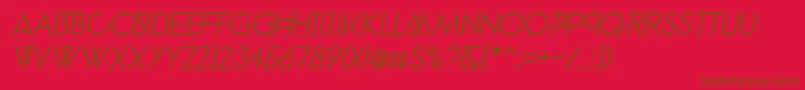 PhantomLightItalic40 Font – Brown Fonts on Red Background