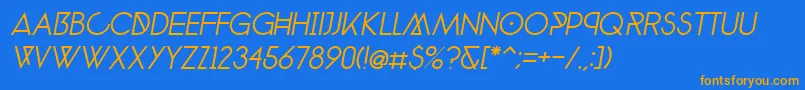 PhantomLightItalic40 Font – Orange Fonts on Blue Background