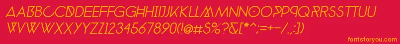 PhantomLightItalic40 Font – Orange Fonts on Red Background