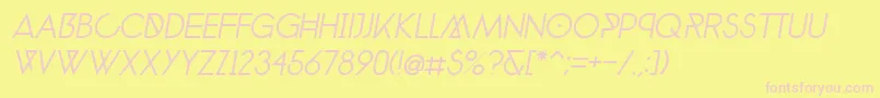 PhantomLightItalic40 Font – Pink Fonts on Yellow Background
