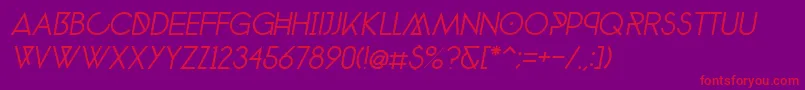 PhantomLightItalic40 Font – Red Fonts on Purple Background