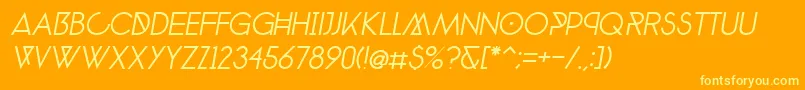 PhantomLightItalic40 Font – Yellow Fonts on Orange Background