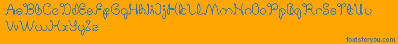 DigitalHandmade-Schriftart – Blaue Schriften auf orangefarbenem Hintergrund