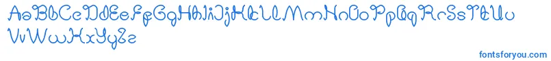 DigitalHandmade-Schriftart – Blaue Schriften auf weißem Hintergrund