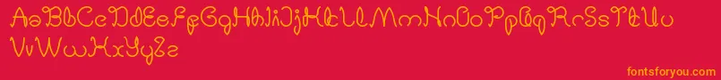 DigitalHandmade Font – Orange Fonts on Red Background
