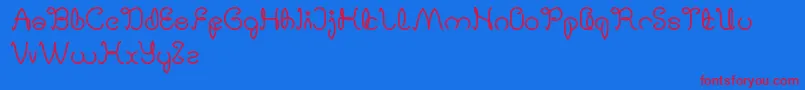 DigitalHandmade Font – Red Fonts on Blue Background