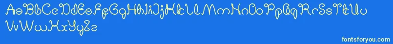 DigitalHandmade Font – Yellow Fonts on Blue Background