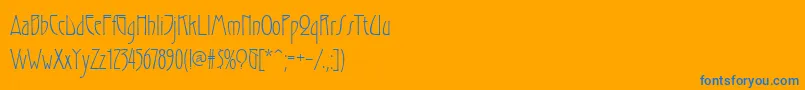 Gradl-Schriftart – Blaue Schriften auf orangefarbenem Hintergrund