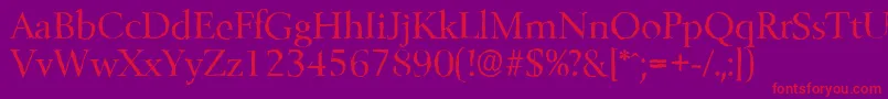 BelfastantiqueRegular Font – Red Fonts on Purple Background