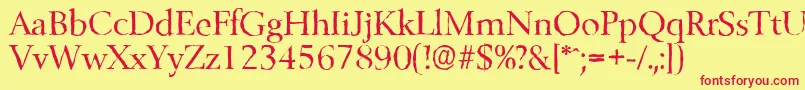 BelfastantiqueRegular Font – Red Fonts on Yellow Background