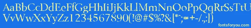 BelfastantiqueRegular Font – Yellow Fonts on Blue Background