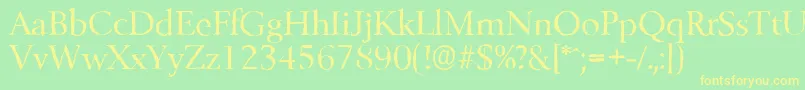 BelfastantiqueRegular Font – Yellow Fonts on Green Background