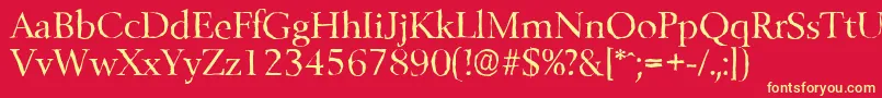 BelfastantiqueRegular Font – Yellow Fonts on Red Background