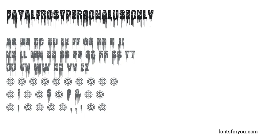 Fuente FatalFrostPersonalUseOnly - alfabeto, números, caracteres especiales