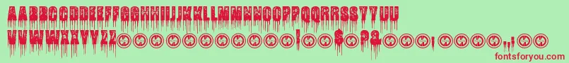 FatalFrostPersonalUseOnly Font – Red Fonts on Green Background
