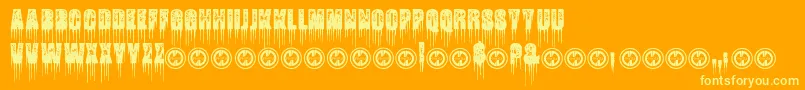 Lisätietoja FatalFrostPersonalUseOnly-fontista FatalFrostPersonalUseOnly-fontti – keltaiset fontit oranssilla taustalla