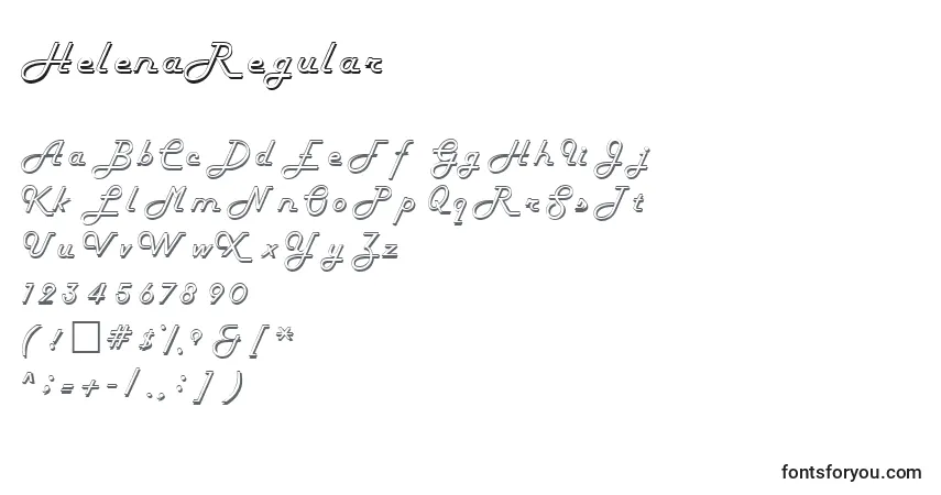 HelenaRegularフォント–アルファベット、数字、特殊文字