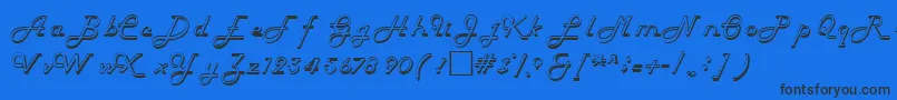 HelenaRegular-fontti – mustat fontit sinisellä taustalla