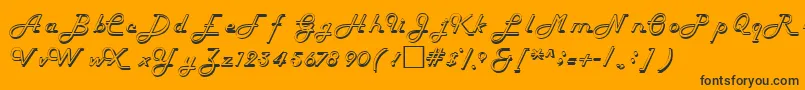 HelenaRegular-fontti – mustat fontit oranssilla taustalla