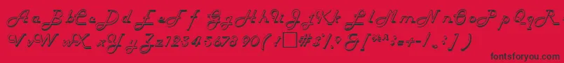 HelenaRegular-fontti – mustat fontit punaisella taustalla