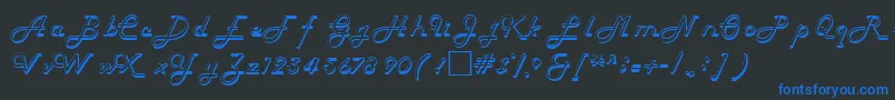 HelenaRegular Font – Blue Fonts on Black Background