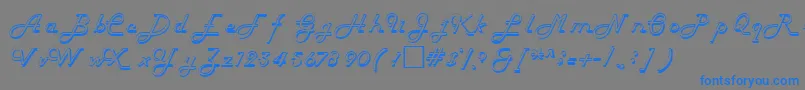 フォントHelenaRegular – 灰色の背景に青い文字