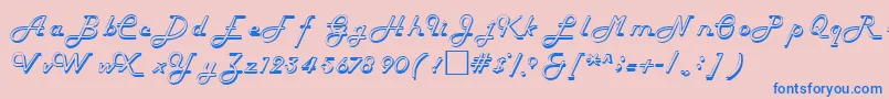 HelenaRegular Font – Blue Fonts on Pink Background