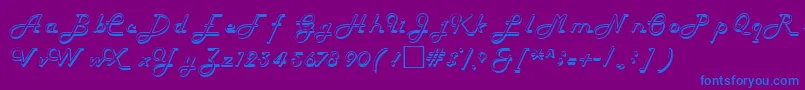HelenaRegular-Schriftart – Blaue Schriften auf violettem Hintergrund
