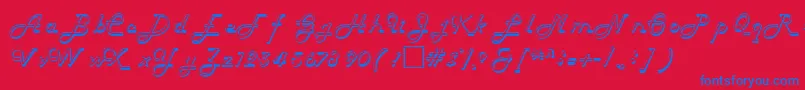 HelenaRegular-fontti – siniset fontit punaisella taustalla