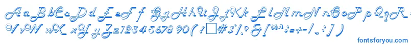 フォントHelenaRegular – 白い背景に青い文字