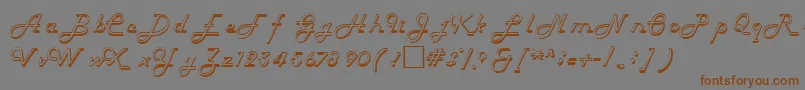 フォントHelenaRegular – 茶色の文字が灰色の背景にあります。