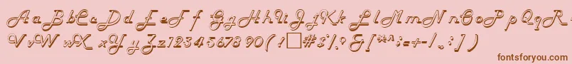HelenaRegular-Schriftart – Braune Schriften auf rosa Hintergrund