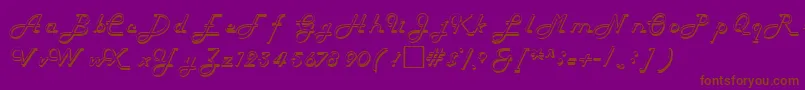 HelenaRegular-fontti – ruskeat fontit violetilla taustalla