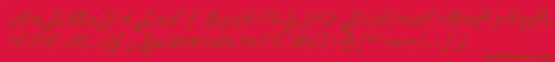HelenaRegular-fontti – ruskeat fontit punaisella taustalla