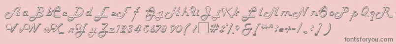 HelenaRegular-fontti – harmaat kirjasimet vaaleanpunaisella taustalla