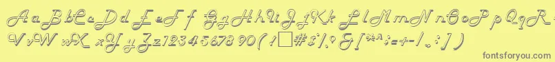 フォントHelenaRegular – 黄色の背景に灰色の文字
