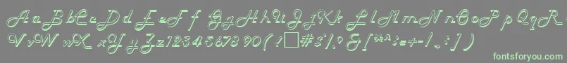HelenaRegular Font – Green Fonts on Gray Background
